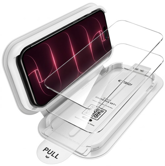 Tech-Protect OneTouch Skærmbeskytter til Apple iPhone 18 Pro Max / 17 Pro Max, Hærdet Glas, Fuld Lim, Sæt med 2 stk., Transparent