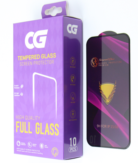 OG Premium skærmbeskytter til Apple iPhone 18 Pro Max / 17 Pro Max, hærdet glas, fuld lim, sæt med 10 stk., sort