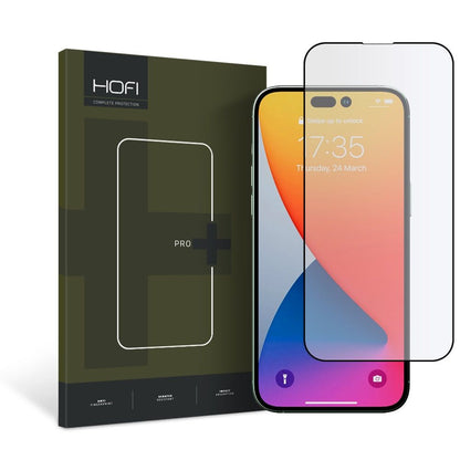 HOFI PRO+ Skærmbeskytter til Apple iPhone 14 Pro, Hærdet Glas, Fuld Lim, Sort