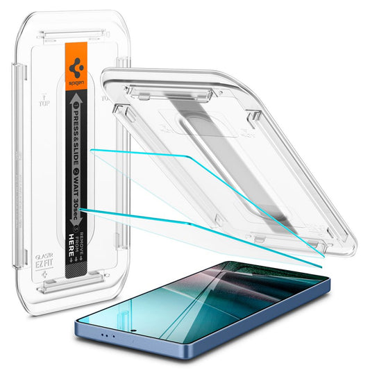 Beskyttelsesfilm til skærm Spigen GlastR EZ FIT HD til Samsung Galaxy S25 Ultra S938, Hærdet glas, Fuldklæbende, Sæt med 2 stykker AGL09082