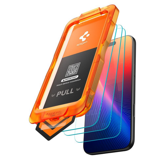 Beskyttelsesfilm til skærm Spigen GlastR Align Master Slim til Apple iPhone 17 Pro, Hærdet Glas, Fuldklæbende, Sæt med 3 stykker AGL10103
