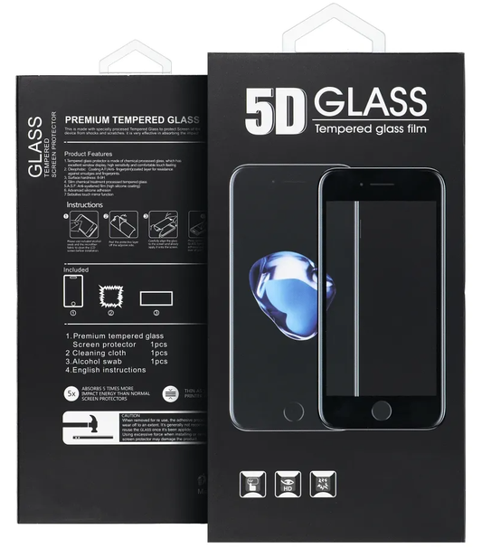 OEM skærmbeskyttelsesfilm til Motorola Moto G86 Power / G86, hærdet glas, fuld lim, 5D, sort