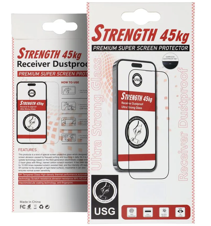 OEM Ultra Strong 45KG Screen Protector for Apple iPhone 11, Tempered Glass, Full Glue, 2.5D, Black