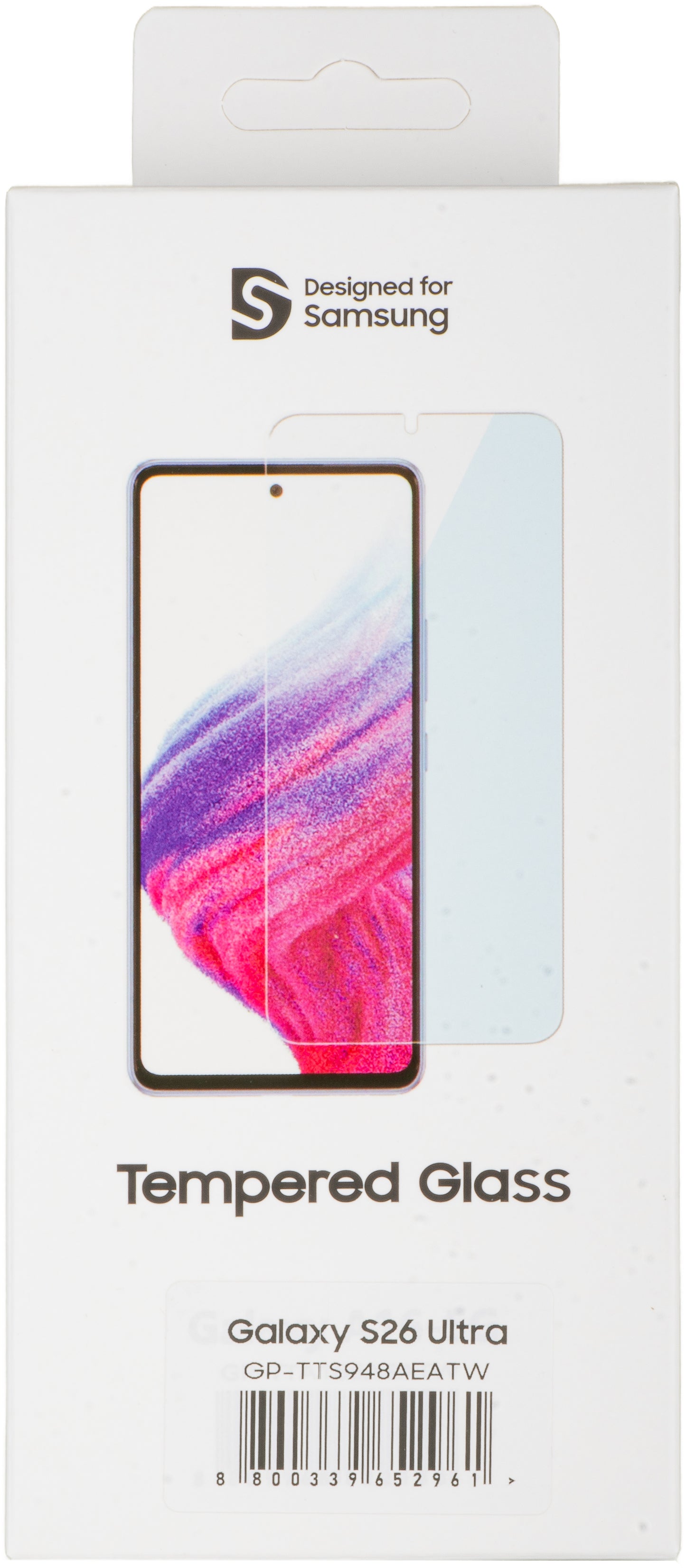 Skærmbeskytter Mobeen by Samsung til Galaxy S26 Ultra S948, hærdet glas, fuld lim GP-TTS948AEATW