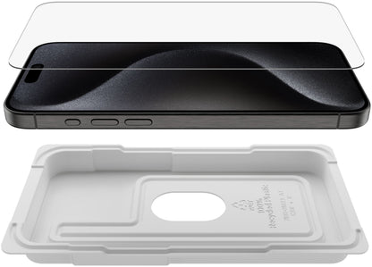 Belkin ScreenForce UltraGlass 2 Screen Protector for Apple iPhone 15 Pro Max, Tempered Glass, Full Glue OVA134zz