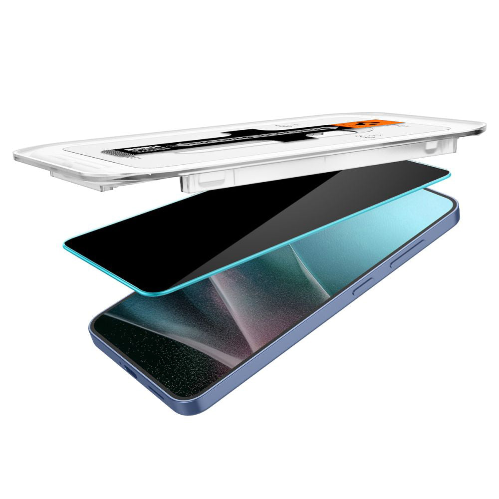Privacy Skærmbeskyttelsesfilm Spigen GlastR EZ FIT HD til Samsung Galaxy S25 S931 / S24 S921, Hærdet Glas, Fuld Lim, Sæt med 2 stk