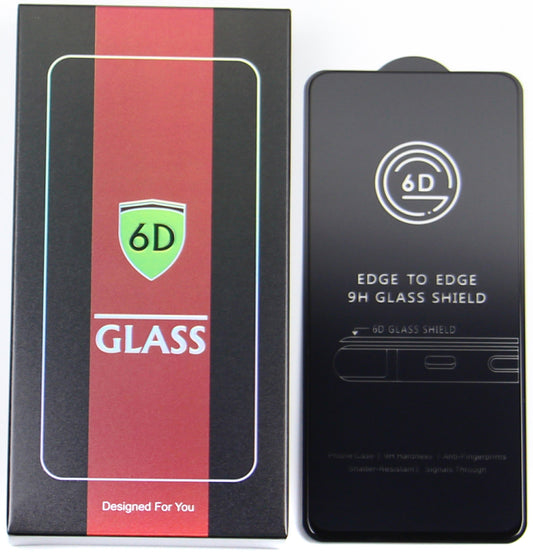 OEM skærmbeskyttelsesfilm til Apple iPhone 17e / 16e / 14 / 13 Pro, hærdet glas, fuld lim, sæt med 10 stk., 6D, sort
