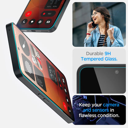Beskyttelsesfilm Clear Spigen GlastR EZ FIT til Nothing Phone (3a) / Phone (3a) Pro, Hærdet Glas, Full Glue AGL09429