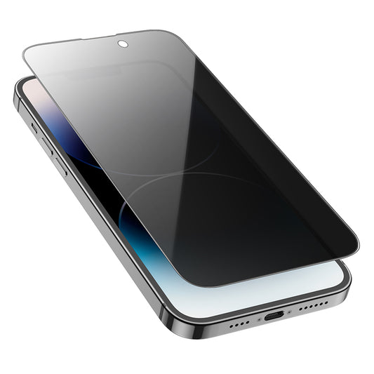 Beskyttelsesfilm til skærm Privacy HOCO G15 til Apple iPhone 16 Plus / 15 Plus, Hærdet Glas, Fuldklæbende, 5D