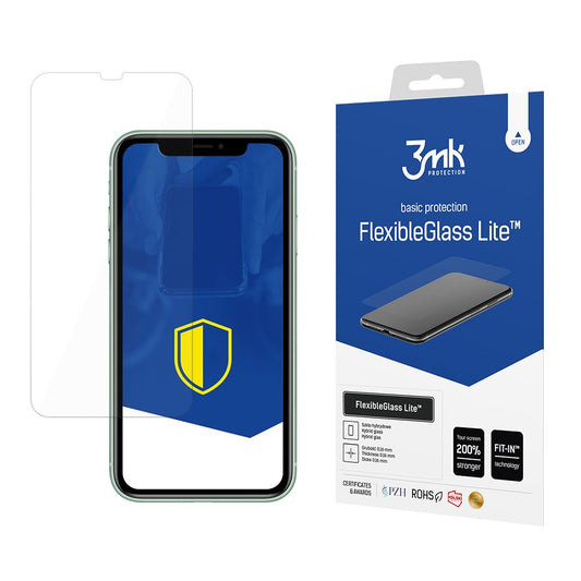 Skærmbeskyttelsesfilm 3MK FlexibleGlass Lite til Apple iPhone 11, Fleksibelt Glas, Fuld Lim