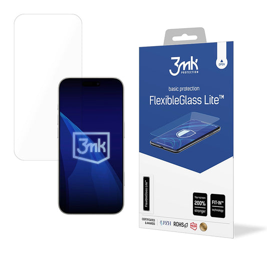 Skærmbeskyttelsesfolie 3MK FlexibleGlass Lite til Apple iPhone 17, Fleksibelt Glas, Fuldklæbende