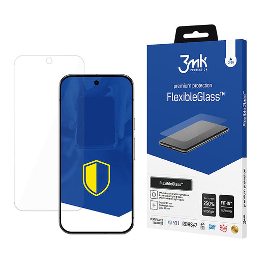 3MK FlexibleGlass Skærmbeskytter til Google Pixel 9 Pro XL, Fleksibelt Glas, Fuld Lim
