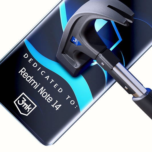 3MK FlexibleGlass Skærmbeskytter til Xiaomi Redmi Note 14 5G, Fleksibelt Glas, Fuld Lim
