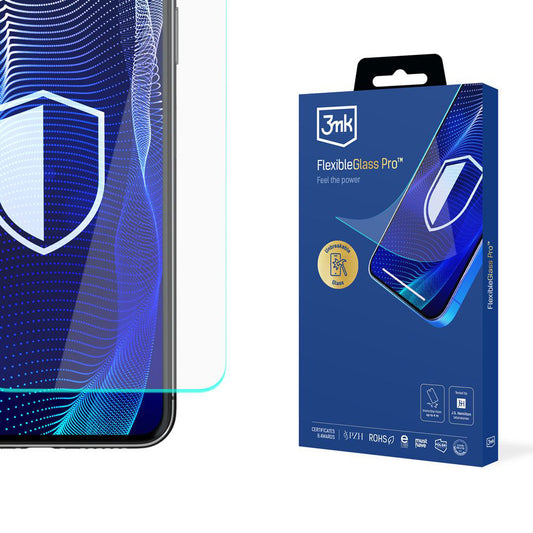 3MK FlexibleGlass Pro Skærmbeskytter til Samsung Galaxy S24 S921, Fleksibelt Glas, Fuld Lim, Sort