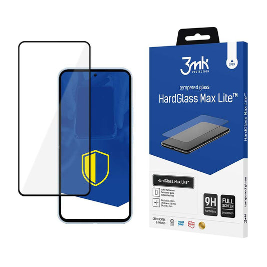 3MK HardGlass Max Lite Skærmbeskytter til Samsung Galaxy A55 5G A556 / A35 5G A356, Sikkerhedsglas, Fuld Lim, Sort