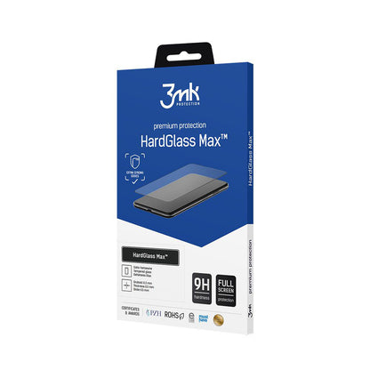Skærmbeskyttelsesfilm 3MK HardGlass Max til Apple iPhone 16 Pro, hærdet glas, fuld lim, sort
