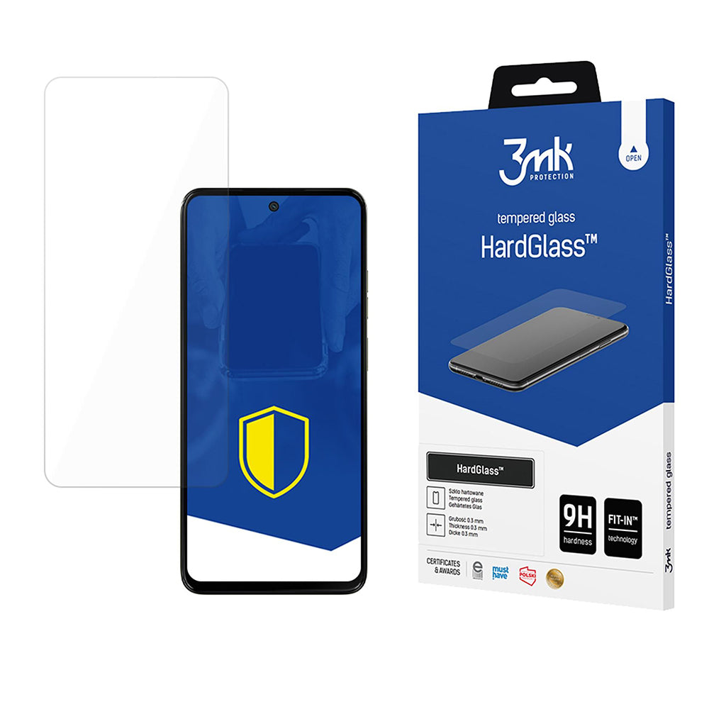 3MK HardGlass Skærmbeskytter til Motorola Moto G15 / G15 Power / E15 / G05, Sikkerhedsglas, Fuld Lim