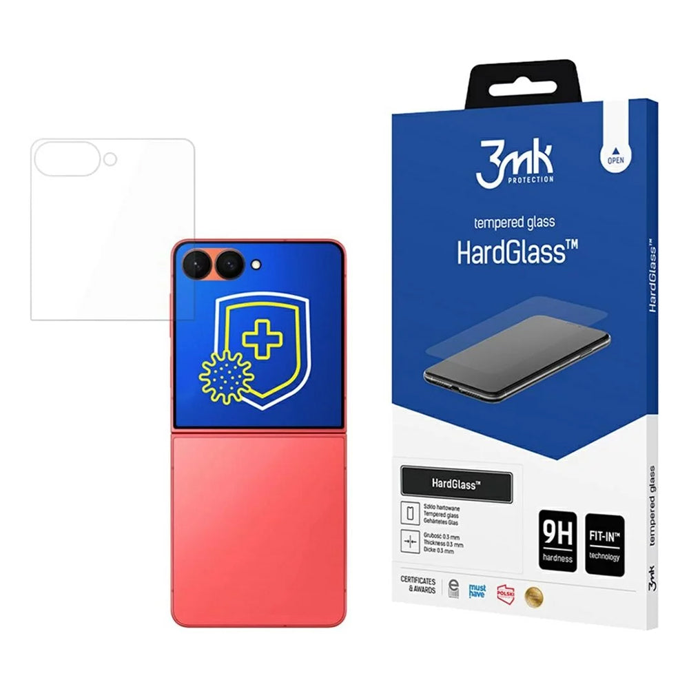 3MK HardGlass Skærmbeskytter til Samsung Galaxy Z Flip7 F766, Sikkerhedsglas, Fuld Lim