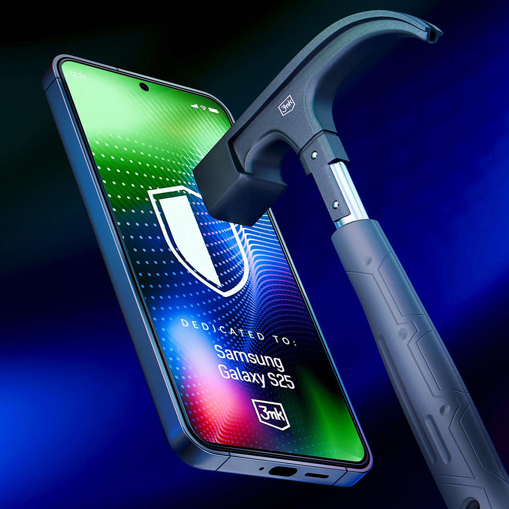 Skærmbeskytter 3MK Hardy Ultra til Samsung Galaxy S25 S931, Hærdet Glas, Full Glue, Sort