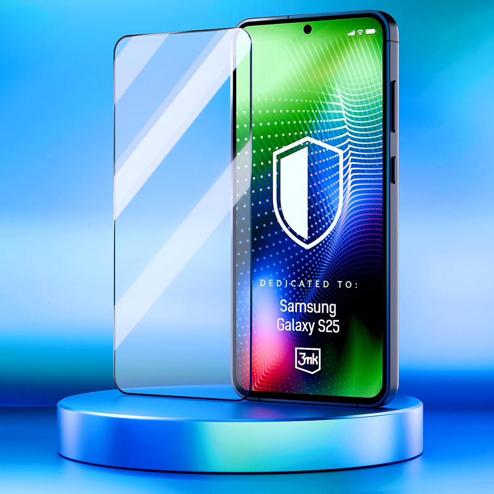 Skærmbeskytter 3MK Hardy Ultra til Samsung Galaxy S25 S931, Hærdet Glas, Full Glue, Sort