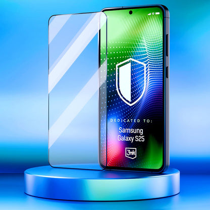 Skærmbeskytter 3MK Hardy Ultra til Samsung Galaxy S25 S931, Hærdet Glas, Full Glue, Sort
