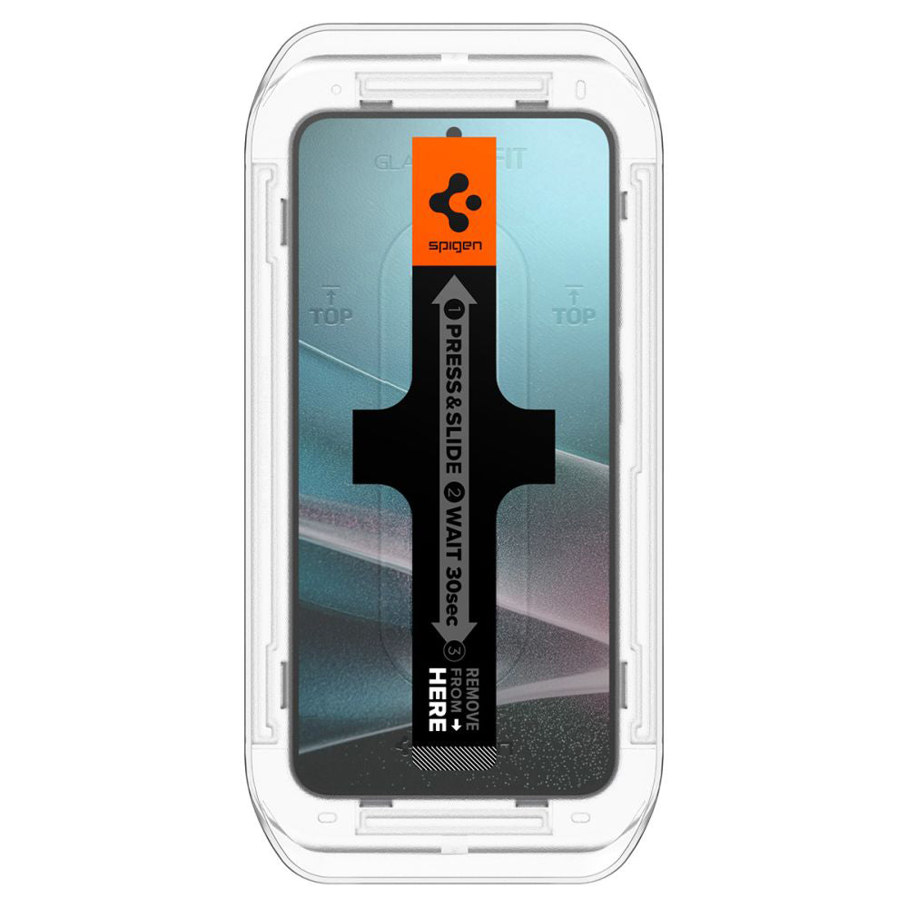 Privacy Skærmbeskyttelsesfilm Spigen GlastR EZ FIT HD til Samsung Galaxy S25 S931 / S24 S921, Hærdet Glas, Fuld Lim, Sæt med 2 stk