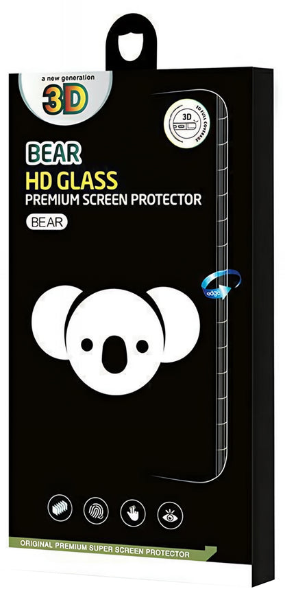 Bear HD skærmbeskytter til Apple iPhone 17 Pro Max, hærdet glas, fuld lim, sort