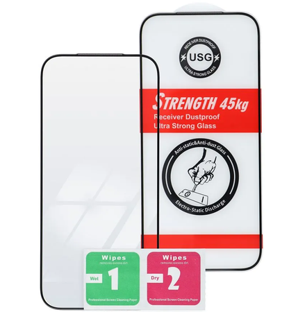 OEM Ultra Strong 45KG Skærmbeskytter til Apple iPhone 11 Pro, Hærdet Glas, Fuld Lim, 2.5D, Sort