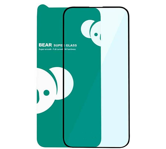 Bear Super Hard Skærmbeskytter til Apple iPhone 18 Pro / 17 Pro / 17 / 16 Pro, Hærdet Glas, Fuld Lim, 3D, Sort