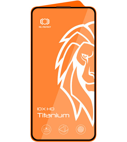 Tel Protect 10X HD Plus Titanium skærmbeskyttelse til Apple iPhone 18 Pro Max / 17 Pro Max, hærdet glas, fuldlimet, sort
