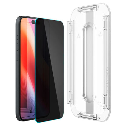 Skærmbeskyttelsesfilm Spigen GlastR EZ FIT til Apple iPhone 17e / 16e / 14 / 13 Pro, Hærdet Glas, Fuldklæbende, Sæt med 2 stykker AGL03385