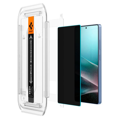 Privacy-skærmbeskytter Spigen GlastR EZ FIT HD til Samsung Galaxy S25 Ultra S938, hærdet glas, fuld lim, sæt med 2 stk. AGL09335