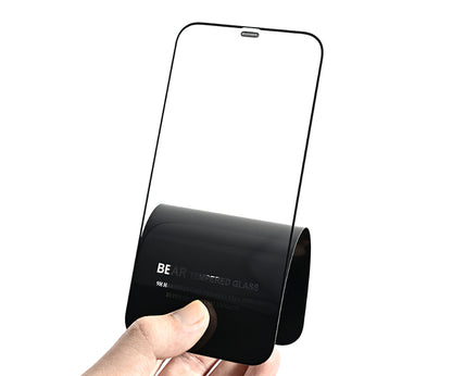 Bear HD skærmbeskytter til Samsung Galaxy S25 FE, hærdet glas, fuld lim, sort