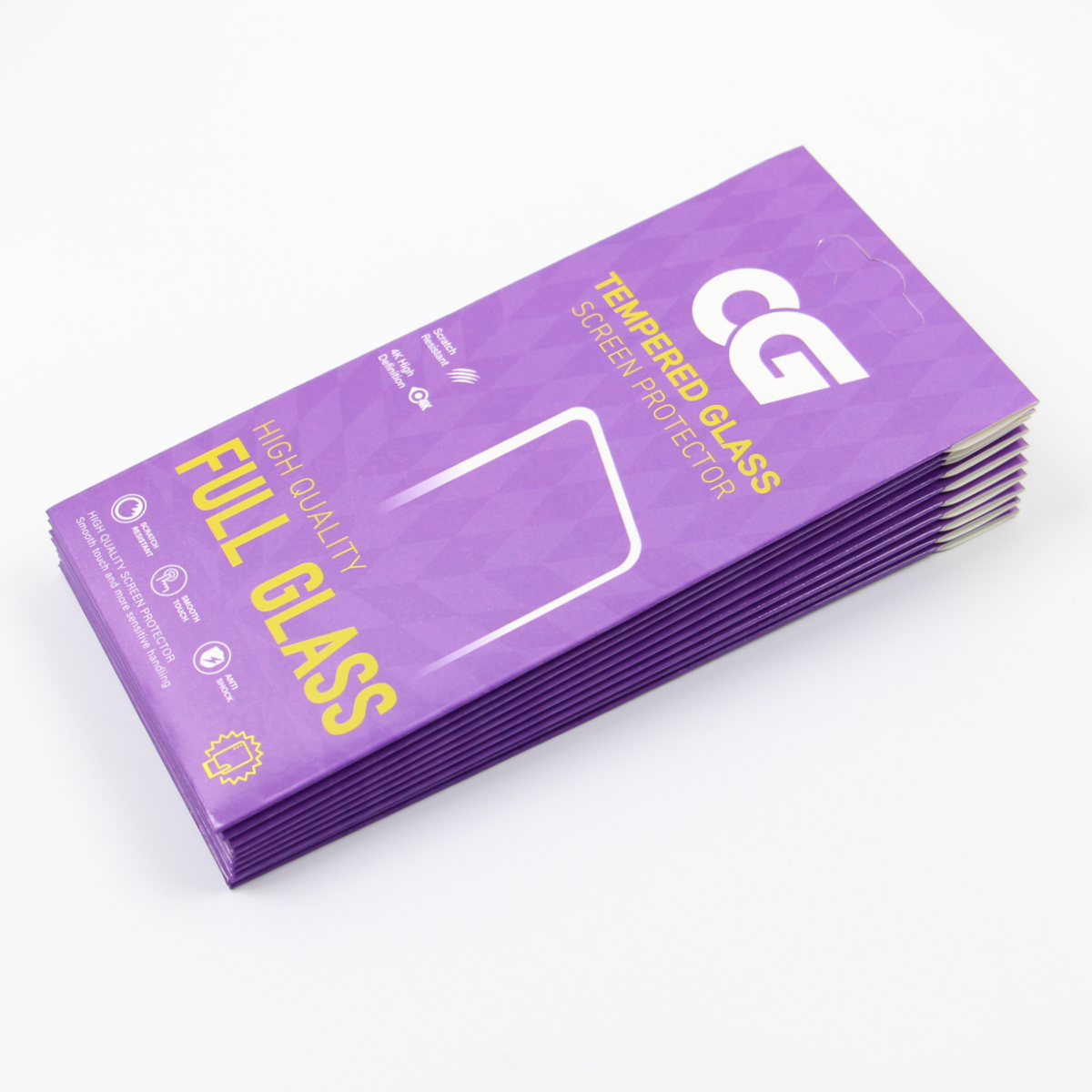 OG Premium Screen Protector Film for Samsung Galaxy A55 5G A556, Tempered Glass, Full Glue, Set of 10 pieces, Black