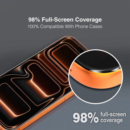 Tel Protect 10X HD DLC Diamond Coating skærmbeskytter til Apple iPhone 17 / 16 Pro, hærdet glas, fuldlimet, sort