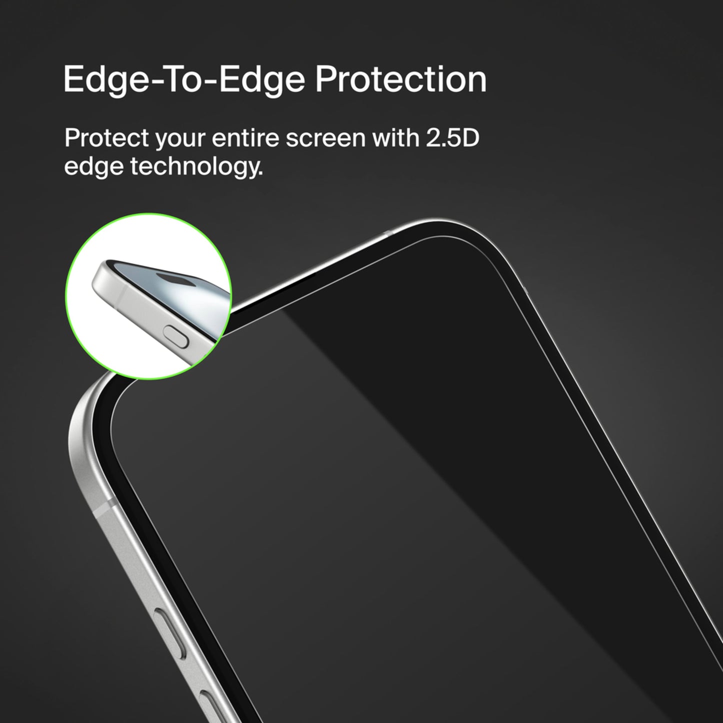 Belkin ScreenForce TemperedGlass skærmbeskytter til Apple iPhone 16 / 15 / 14 Pro, hærdet glas, fuld lim OVA135zz