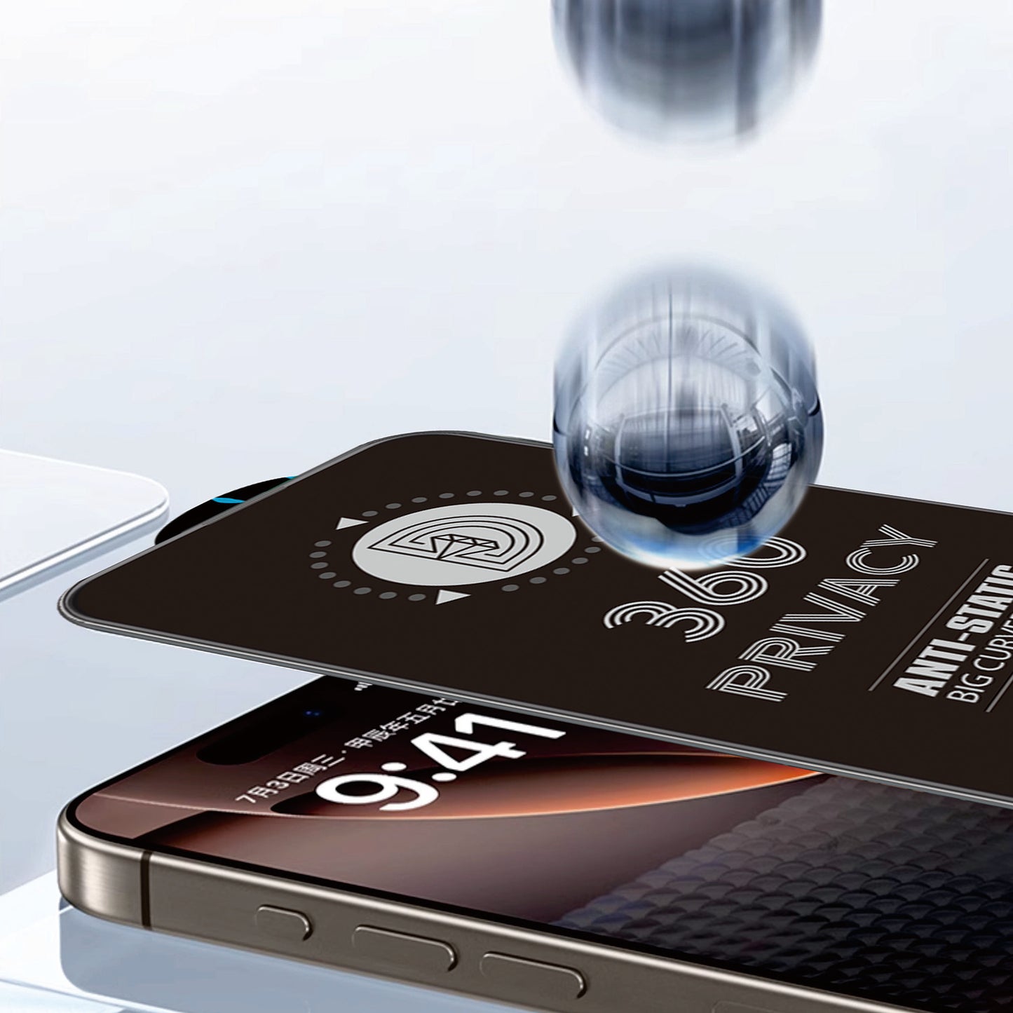 Privacy-skærmbeskyttelsesfilm OEM 360 til Samsung Galaxy A37 5G, hærdet glas, fuld lim