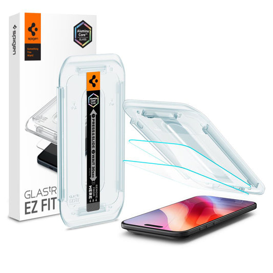 Beskyttelsesfilm til skærm Spigen GlastR EZ FIT til Apple iPhone 17 Air, Hærdet Glas, Fuldklæbende, Sæt med 2 stykker