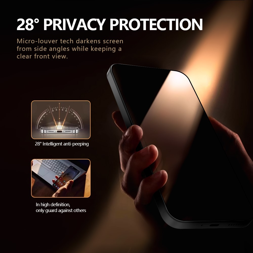 Privacy-skærmbeskyttelse Lereach til Xiaomi 17T Pro, hærdet glas, fuld lim, sæt med 2 stk.