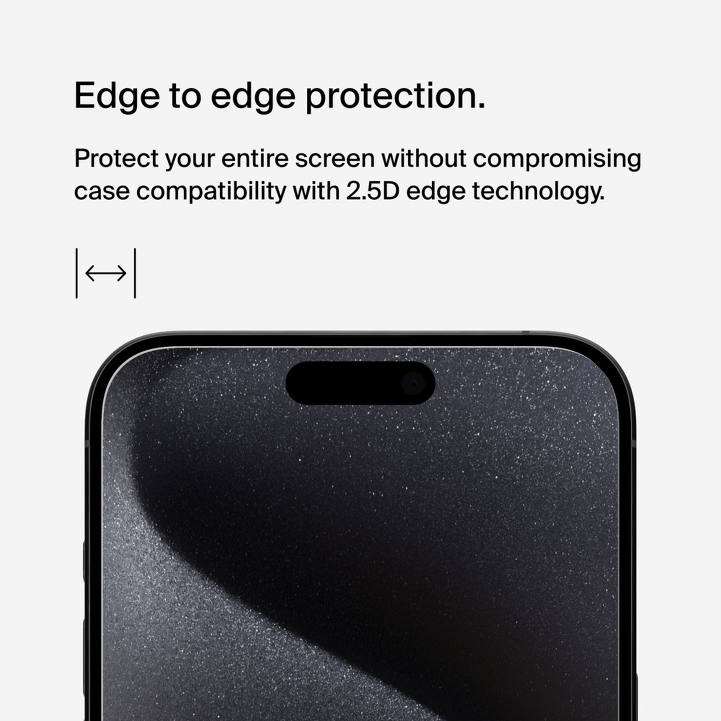 Belkin ScreenForce UltraGlass 2 Screen Protector for Apple iPhone 15 Pro Max, Tempered Glass, Full Glue OVA134zz
