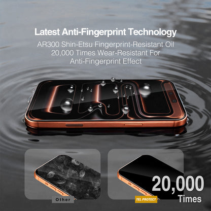 Tel Protect 10X HD DLC Diamond Coating skærmbeskytter til Apple iPhone 17 / 16 Pro, hærdet glas, fuldlimet, sort