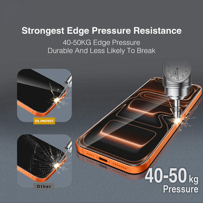 Tel Protect 10X HD DLC Diamond Coating skærmbeskytter til Apple iPhone 17 / 16 Pro, hærdet glas, fuldlimet, sort