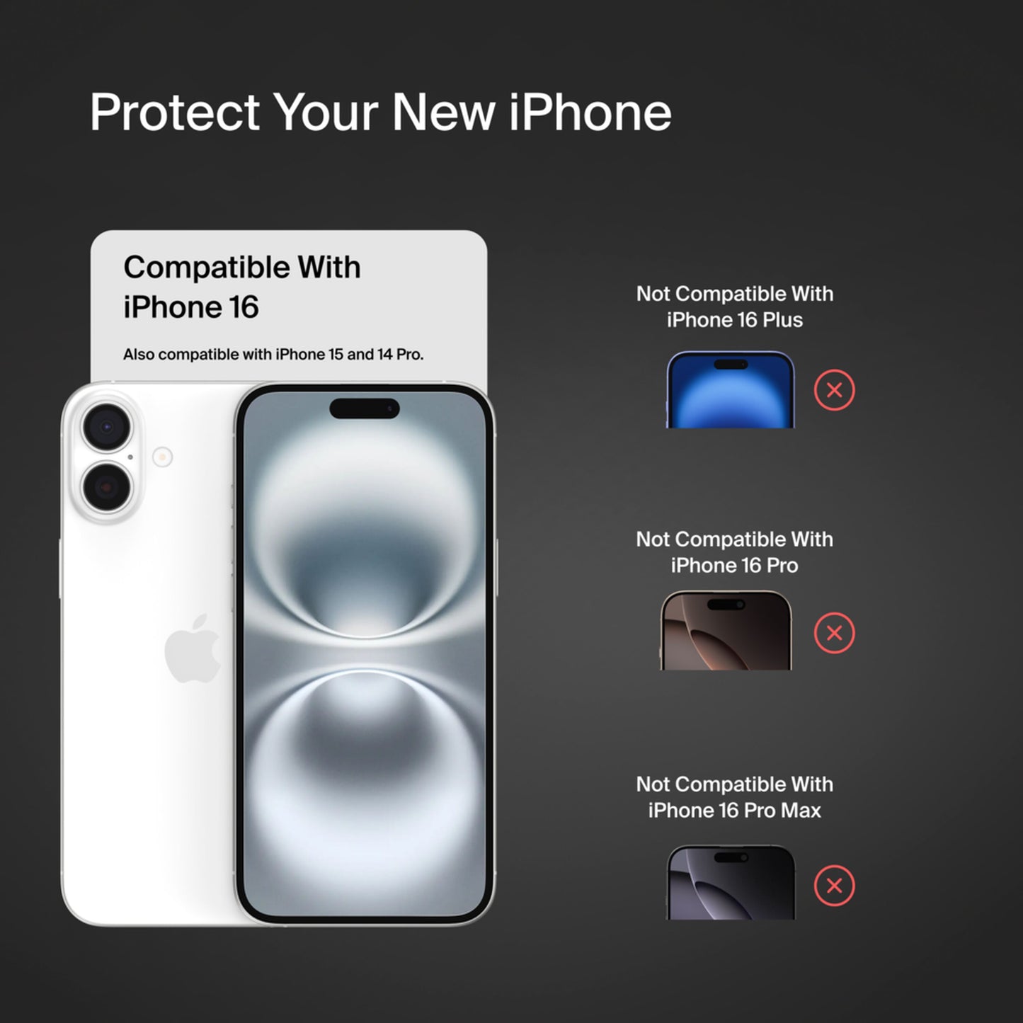 Belkin ScreenForce TemperedGlass skærmbeskytter til Apple iPhone 16 / 15 / 14 Pro, hærdet glas, fuld lim OVA135zz
