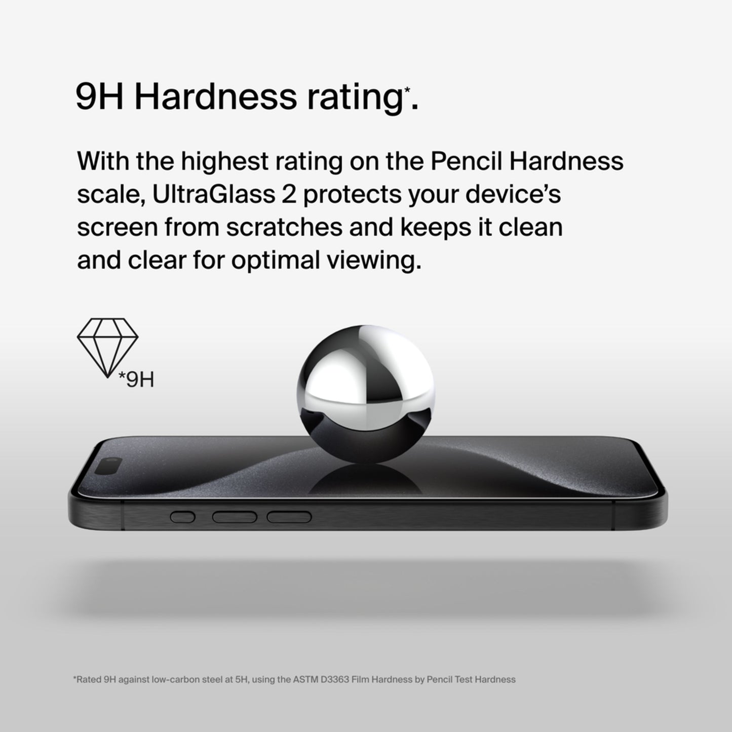 Belkin ScreenForce UltraGlass 2 Screen Protector for Apple iPhone 15 Pro Max, Tempered Glass, Full Glue OVA134zz
