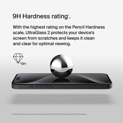 Belkin ScreenForce UltraGlass 2 Screen Protector for Apple iPhone 15 Pro Max, Tempered Glass, Full Glue OVA134zz