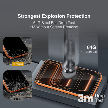 Tel Protect 10X HD DLC Diamond Coating skærmbeskyttelse til Apple iPhone 18 Pro / 17 Pro, hærdet glas, fuldlimet, sort