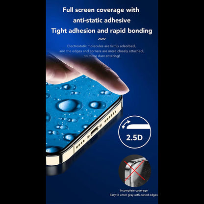 Anank 3X Forstærket Skærmbeskyttelsesfilm til Apple iPhone 17e / 16e / 14 / 13 Pro, Hærdet Glas, Fuld Lim, 2.5D, Sort