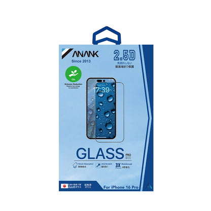 Anank 3X Forstærket Skærmbeskyttelsesfilm til Apple iPhone 17e / 16e / 14 / 13 Pro, Hærdet Glas, Fuld Lim, 2.5D, Sort