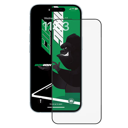 Anank 5X Forstærket CG Skærmbeskyttelsesfilm til Apple iPhone 15 Pro Max, Hærdet Glas, Fuld Lim, 2.5D, Sort