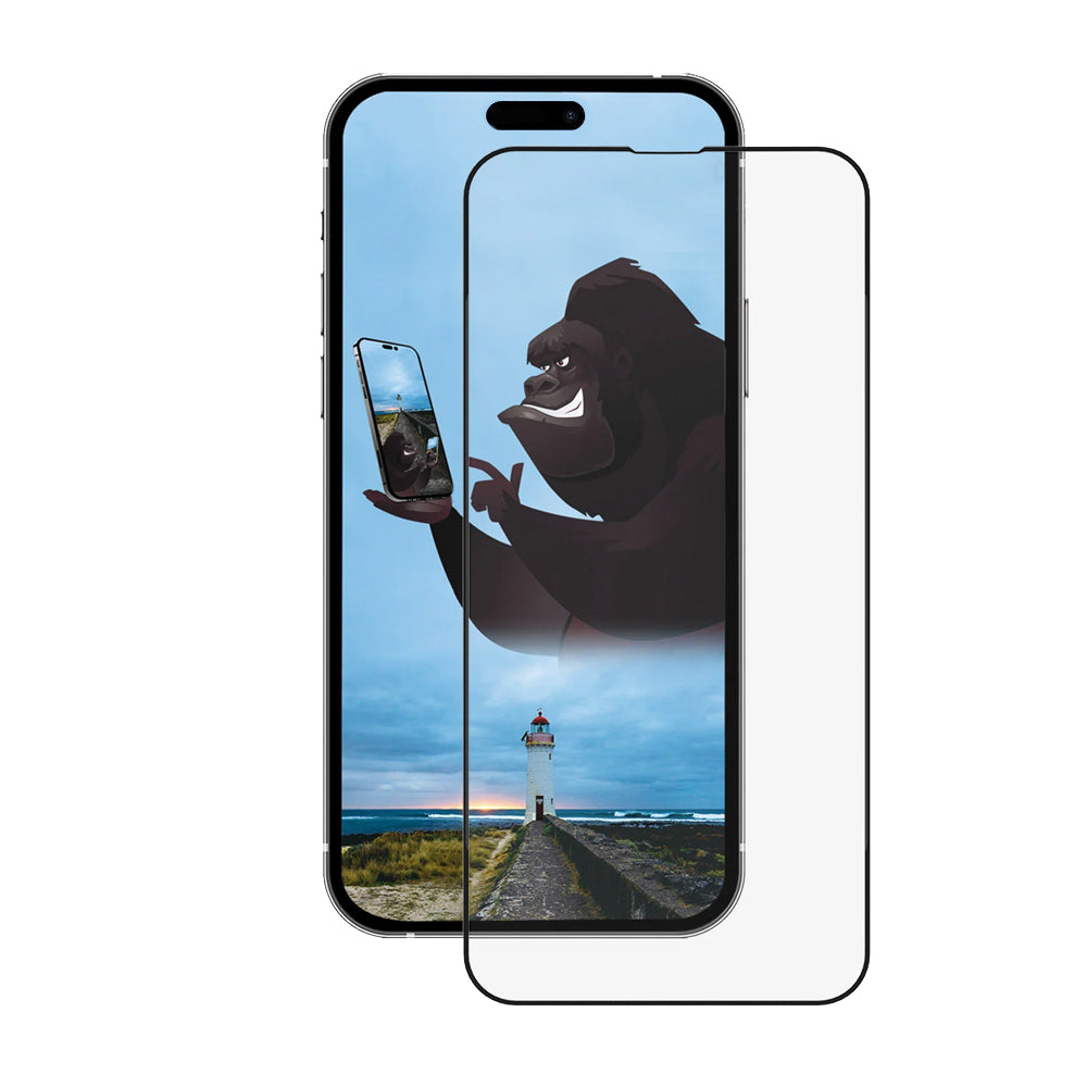 Anank 5X Forstærket CG Skærmbeskyttelsesfilm til Apple iPhone 15 Pro Max, Hærdet Glas, Fuld Lim, 2.5D, Sort